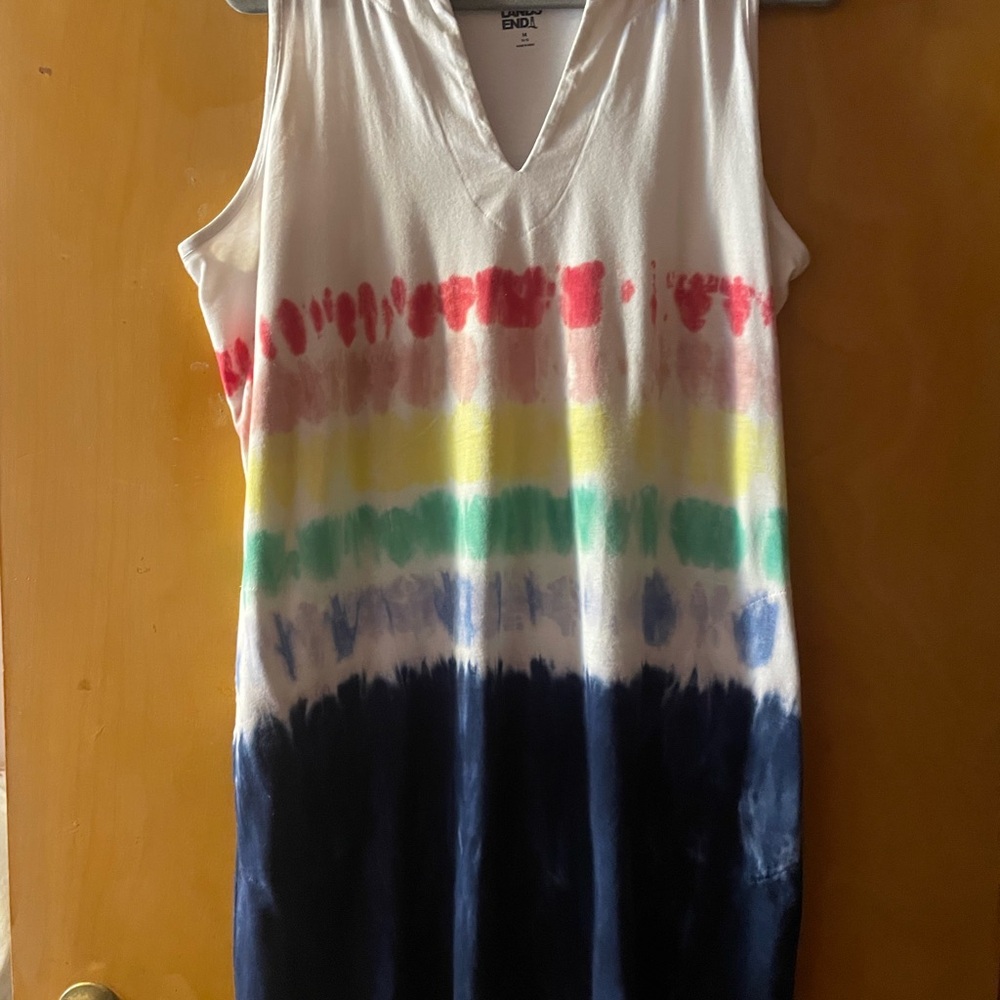 Lands' End Multicolor Tie-Dye Dress